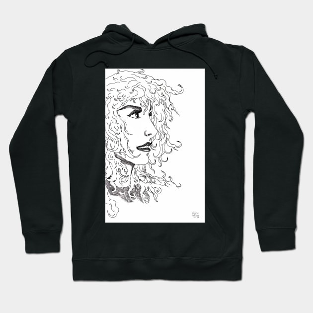 The unknown girl. Pen portrait. Hoodie by grantwilson